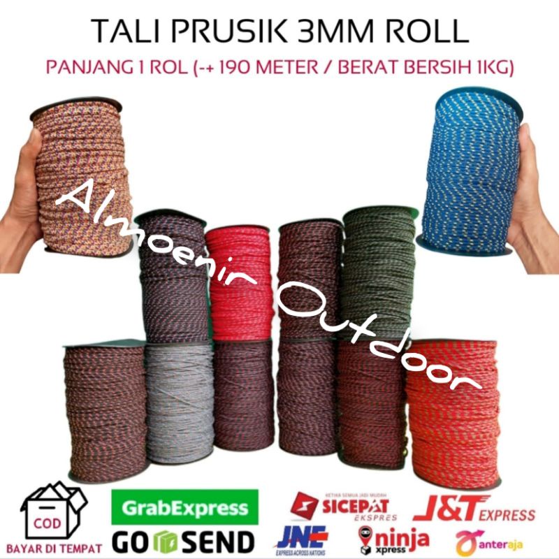 Tali Prusik Paracord 3 Mm 1 Roll