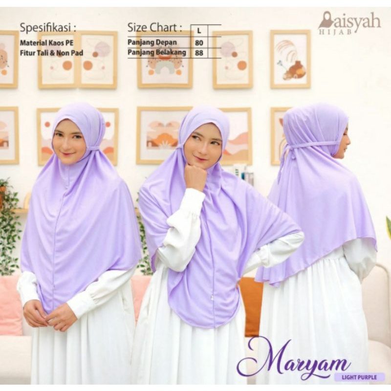 BERGO MARYAM DAILY BERGO KAOS HIJAB INSTAN NONPED TALI