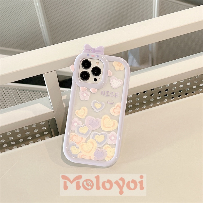 Soft Case Motif Hati Smiley Warna Ungu Untuk IPhone 11 7 Plus XR 8Plus 6 6S 12 13 Pro MAX X XS MAX SE 2020