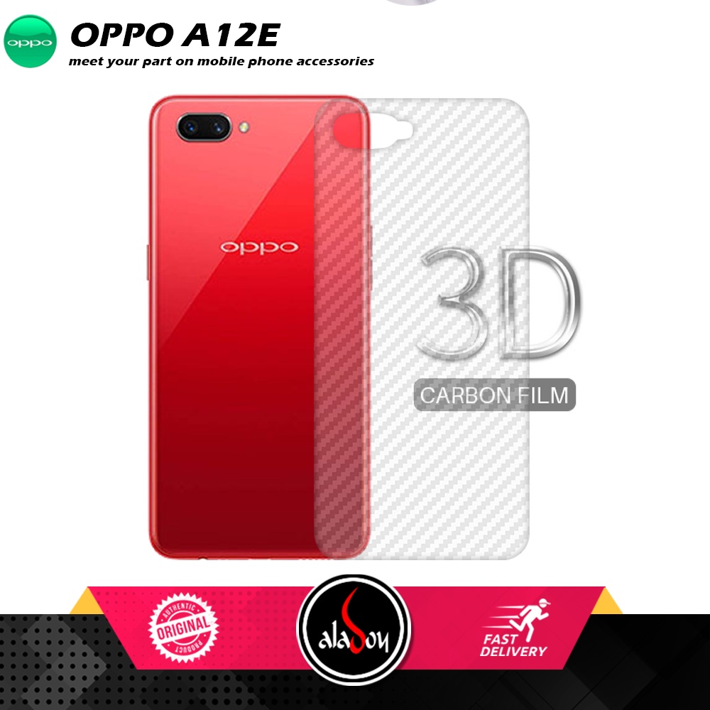 PAKET 2 IN 1 Tempered Glass Layar Oppo A12e + Skin Carbon Film 3D