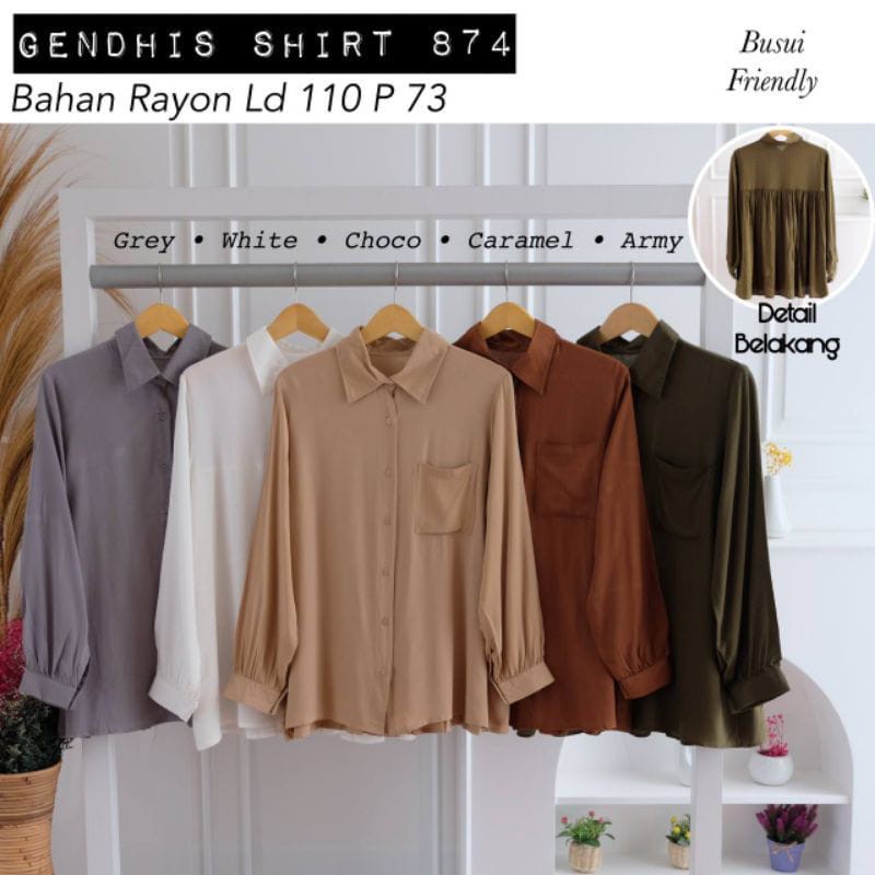 GENDHIS SHIRT / ATASAN /  BLOUSE / TOP WANITA