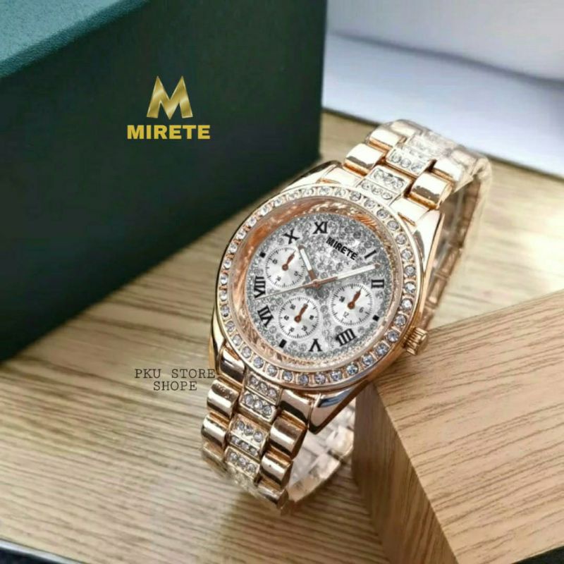 Jam Tangan Wanita DIAMOND kekinian terlaris tahan air || jam tangan wanita mirete model permata terbaru Free batrai cadangan || jam tangan cewek cantik || jam tangan wanita murah || jam tangan wanita mirete original bayar di tempat