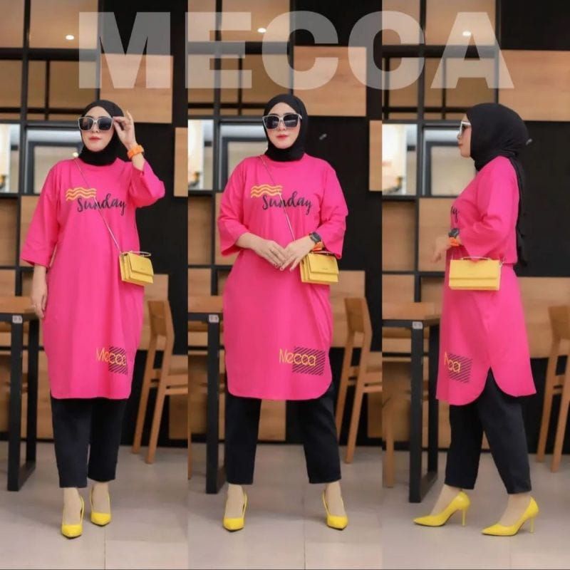 LONG TUNIK WANITA MECCA COMBED 20S KEKINIAN TRENDY