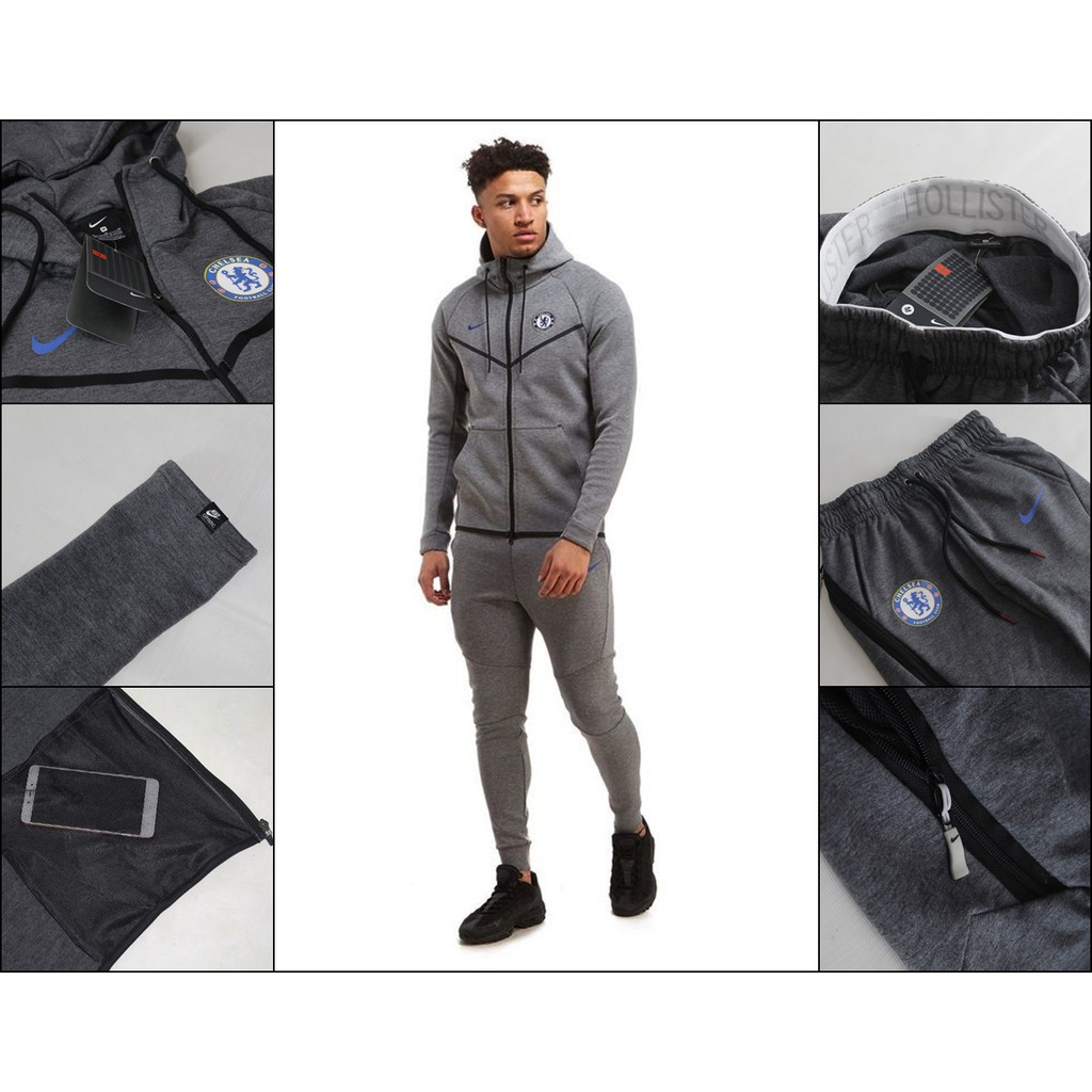 STELAN JAKET DAN HOODIE NIKE V TECH DARKGREY KLUB CHELSEA