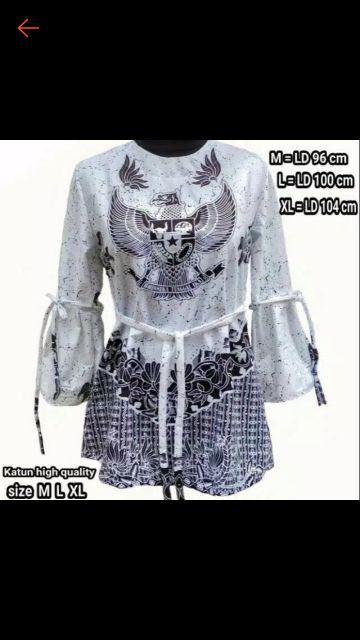 Kemeja Garuda Merah Batik Pria Lengan Panjang