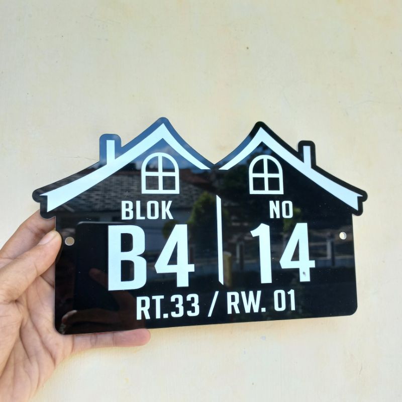 MURAH MERIAH !! PAPAN NOMOR RUMAH 25 x 15 cm / BAHAN ACRYLIC / LASER CUTTING