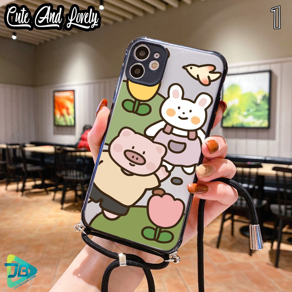 Softcase Slingcase Lanyard Choice CUTE AND LOVELY Oppo A3s A1k A7 A5s A12 F9 A15 A31 A8 A37 JB3687