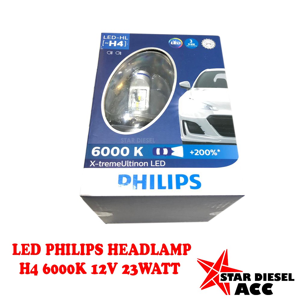 Lampu LED H4 PHILIPS XtremeUltinon LED H4 PHILIPS XTREME ULTINON LED 23W HI LO