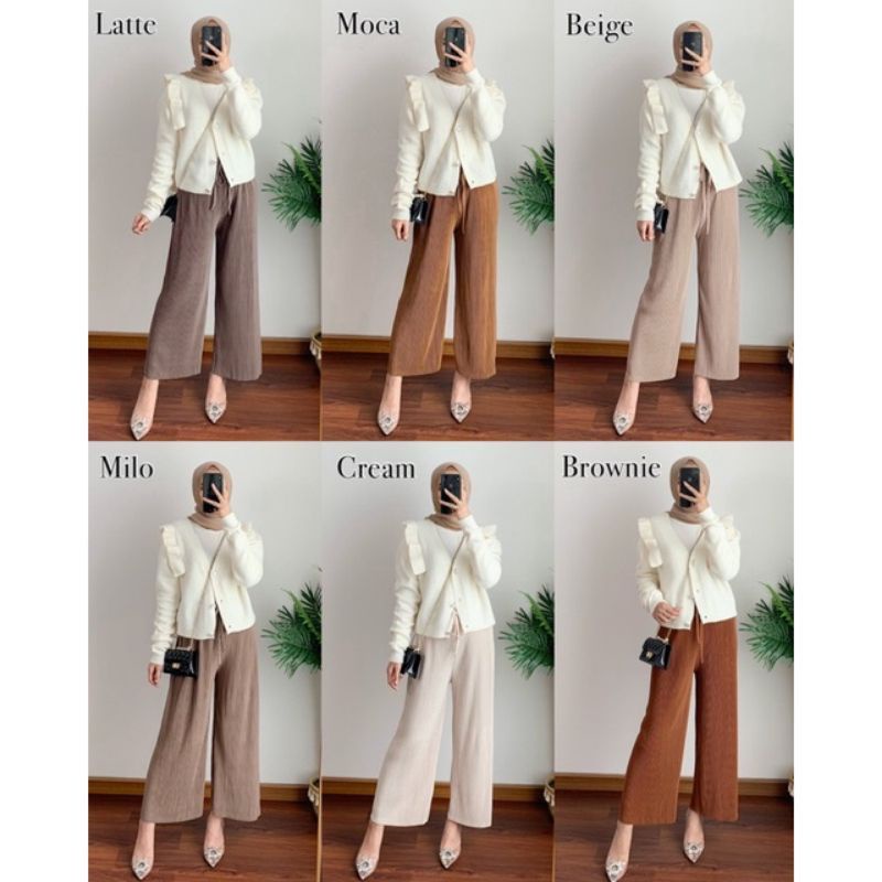 KULOT PLISKET LIDI Kulot plisket lipatan kecil kulot lidi hyget murah