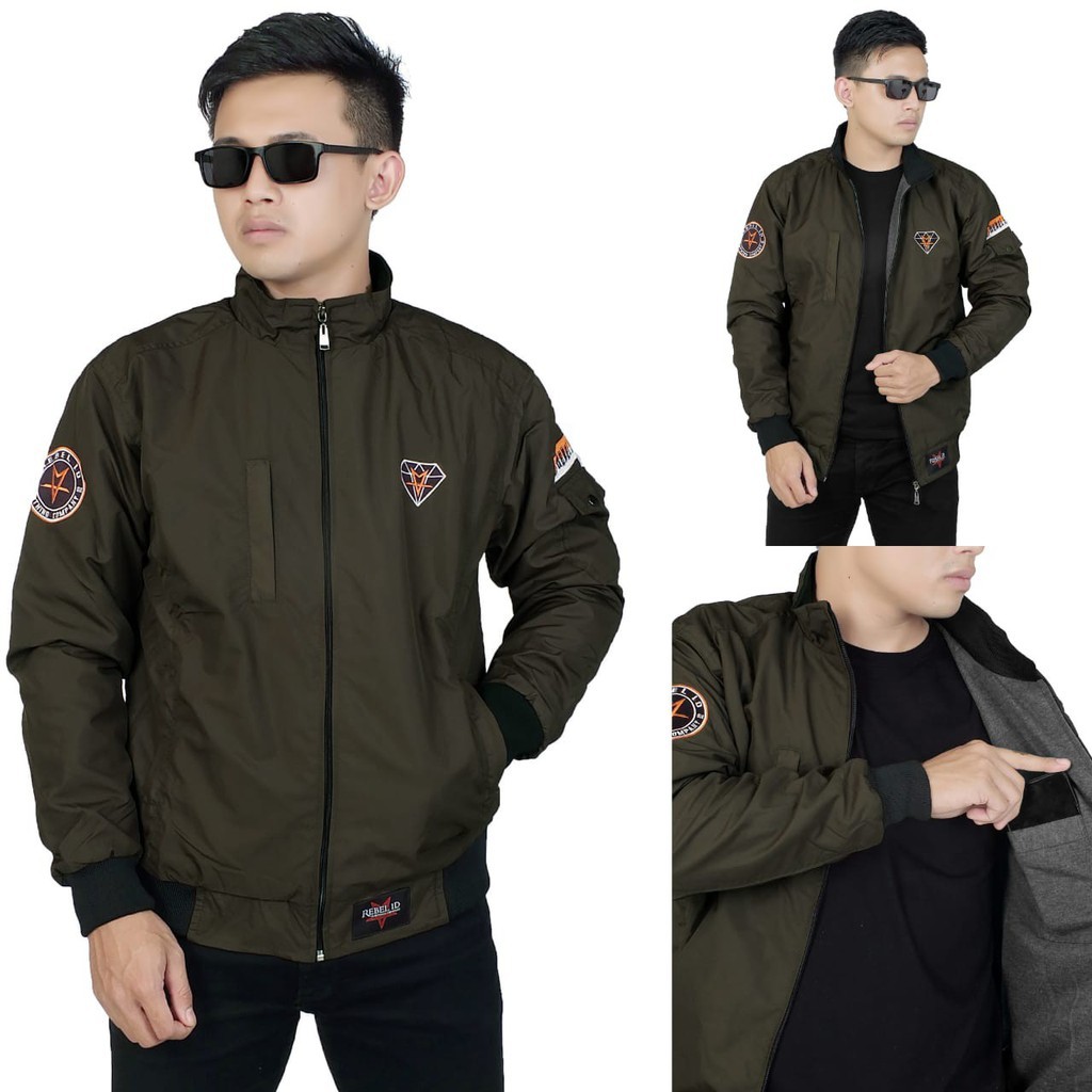 ARS JAKET PRIA CASUAL SIMPLE ORIGINAL REBEL ID / JAKET MOTOR PRIA / JAKET BOMBER / JAKET SGM-Diamond > Army