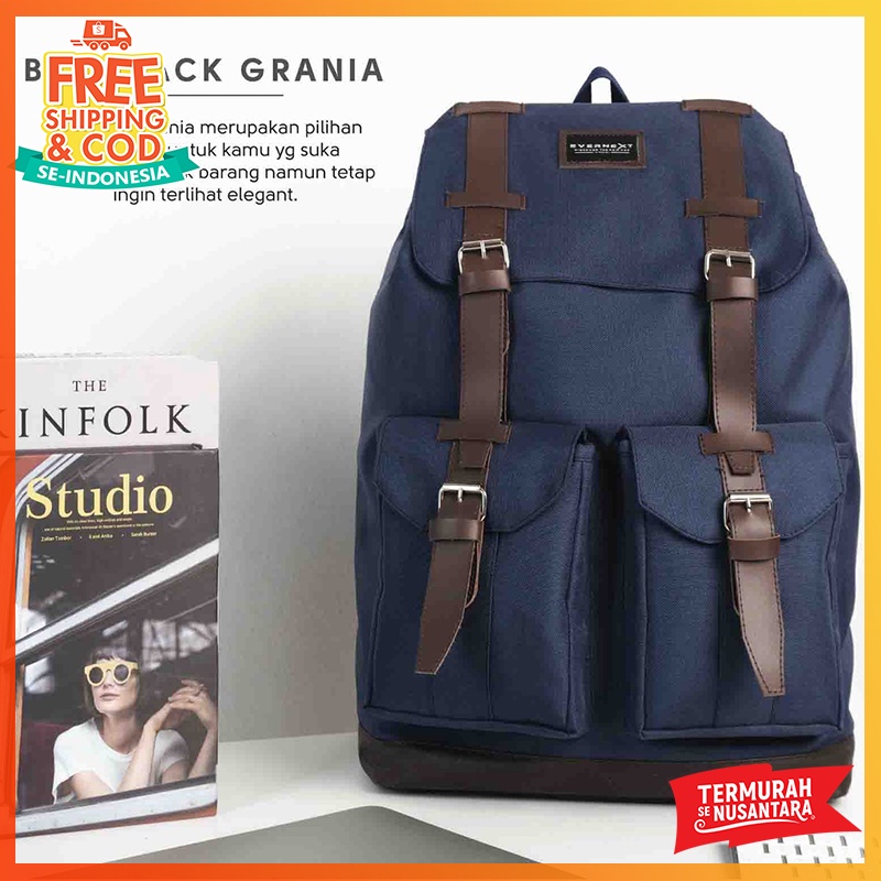 Tas Ransel Serut Gendong Backpack Laptop Kapasitas Besar Multifungsi Pria Wanita Fashion Korea Jepang Kerja Sekolah Kuliah Anti Maling Cewek Remaja Kekinian