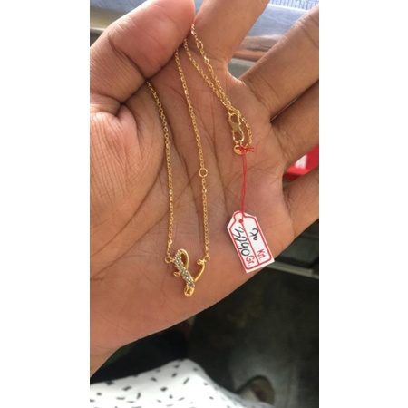 kalung emas 700 inisial huruf L