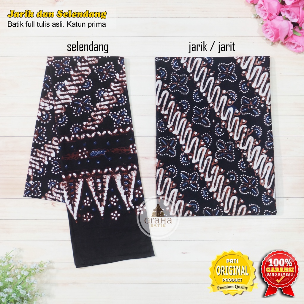 JARIK JARIT SELENDANG BATIK TULIS BAKARAN PAKAIAN BAJU ADAT PATI LADRANG SELING
