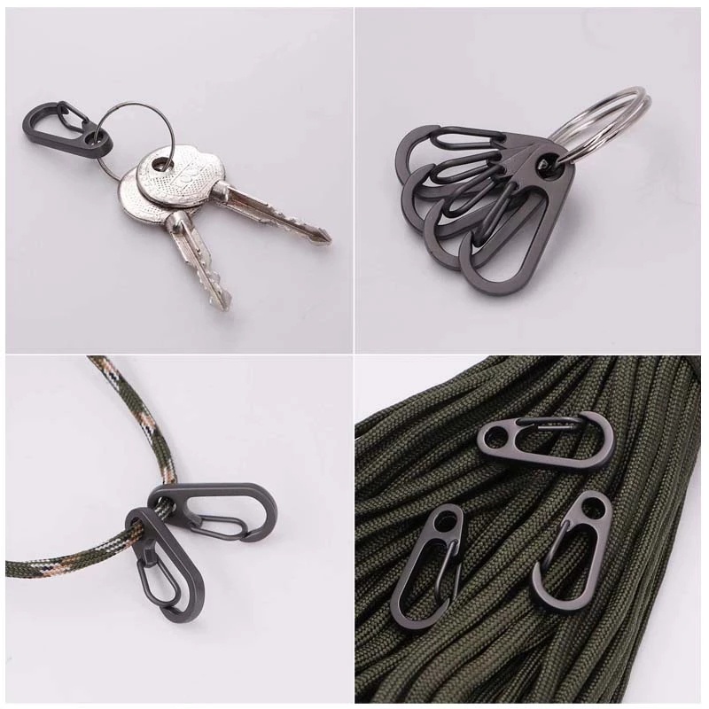 5pcs Klip Carabiner Mini D-Ring Bahan Alloy Untuk Camping / Hiking / Climbing / Outdoor