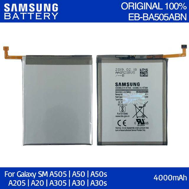 Baterai Batre Samsung Galaxy A20 A205 A30 A30S A305 A50 A50S A505 EB-BA505ABU Original Battery Batrai