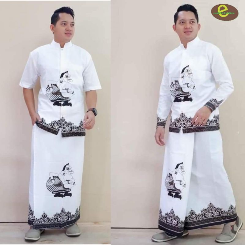 SARUNG CELANA SETELAN BAJU KEMEJA BATIK PRIA KOKO PUTIH LENGAN PANJANG DAN PENDEK KUALITAS PREMIUM .