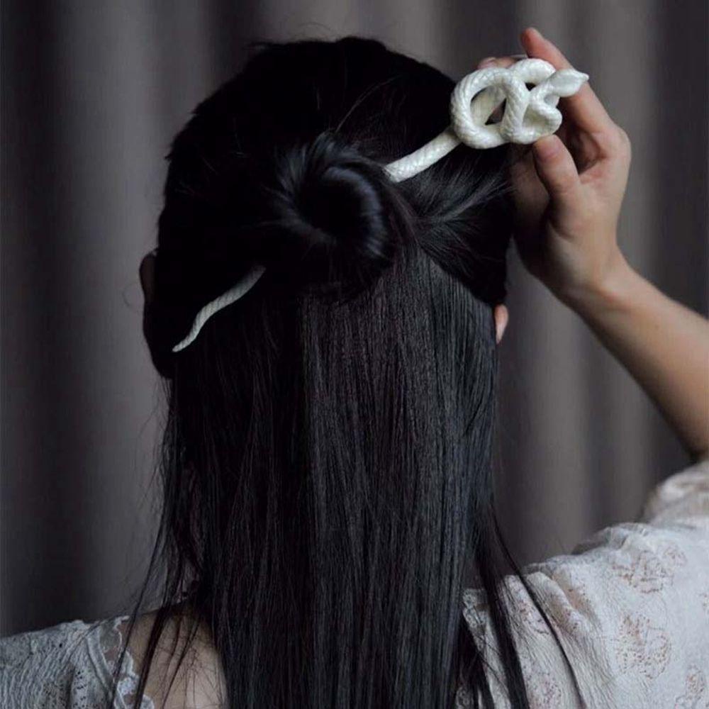 NEEDWAY Tongkat Rambut Ular Retro Sederhana All-match Paduan Gadis Gaya Cina Hiasan Kepala Antik