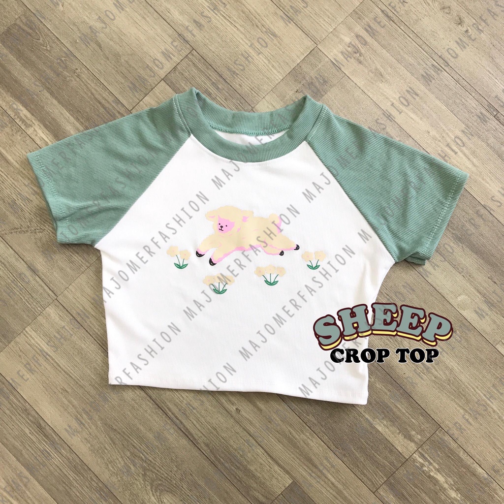 MAJOMER ® | SHEEP CROP TOP - KAOS LUCU CROPTOP