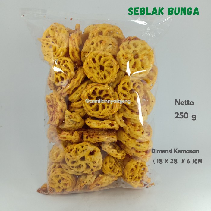 

Kerupuk Seblak Bunga Rasa Kencur Bantat Kering Pedas Gurih 250 g