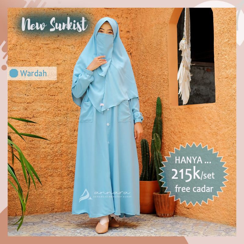 Gamis Wollycrepe Zizeza NEW SUNKIST SET FREE CADAR TALI, FREE GOODIE BAG