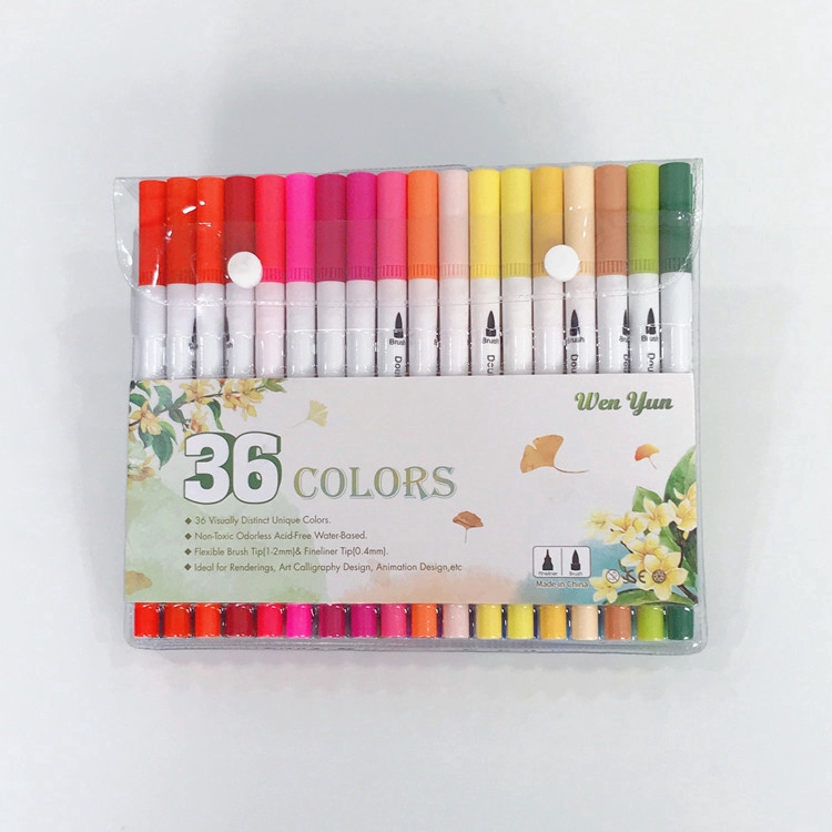 Jual 12/24/36/48/60 Colors Set Watercolor Brush Art Markers Pens Coloring Pen Fineliner Indonesia|Shopee Indonesia