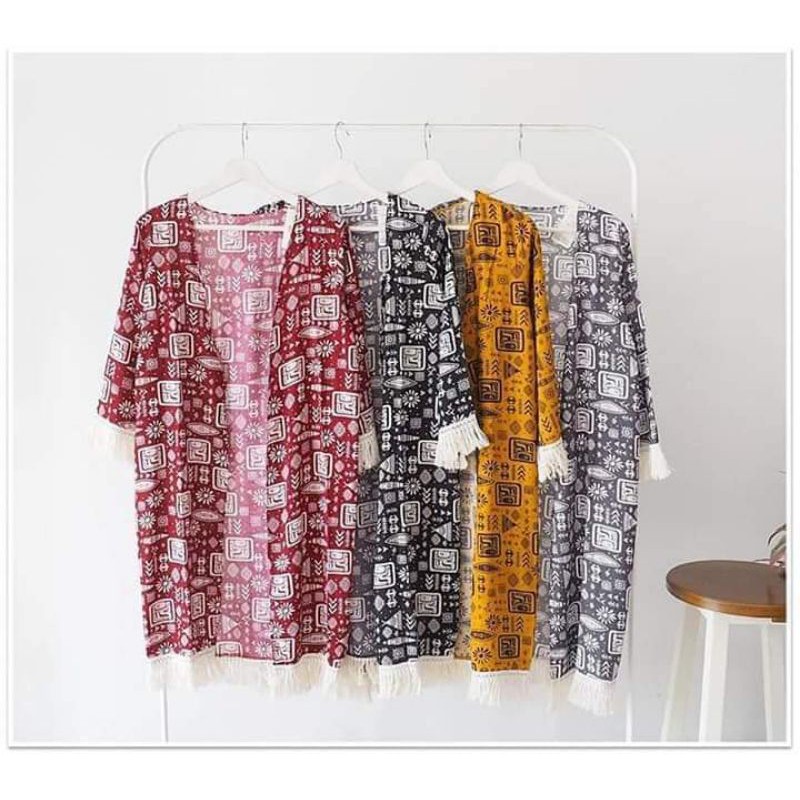 Cardigan Katun Rayon | Vest Katun Etnik | Outer Rayon Premium | Rompi Cantik | Cardigan Etnik Rayon 