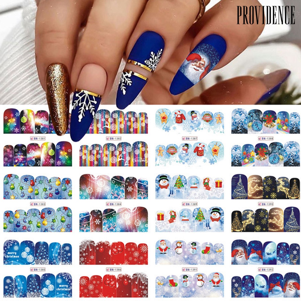 Providence Nail Sticker Christmas Patterns Non-Fading Ultra Thin Xmas Snow Flake Glitter Nails Art Sticker for Female