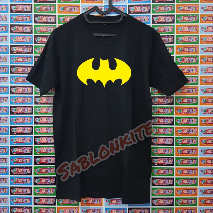 MURAH KAOS BATMAN BAHAN BAJU COMBED 30S ADEM, SABLON POLYFLEX KOREA