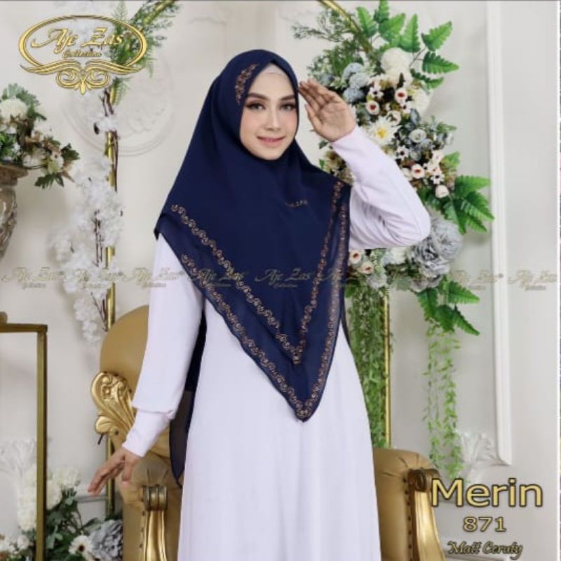Aje zas / khimar payet merin / jilbab instan ceruty babydoll / kerudung syari payet