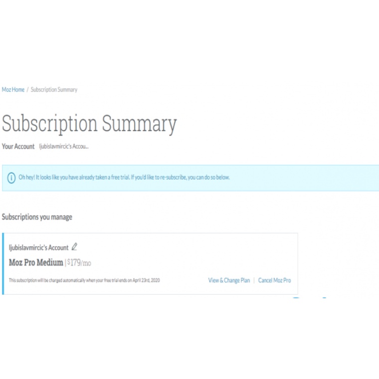 Moz Pro Premium Original 30 Days Trial