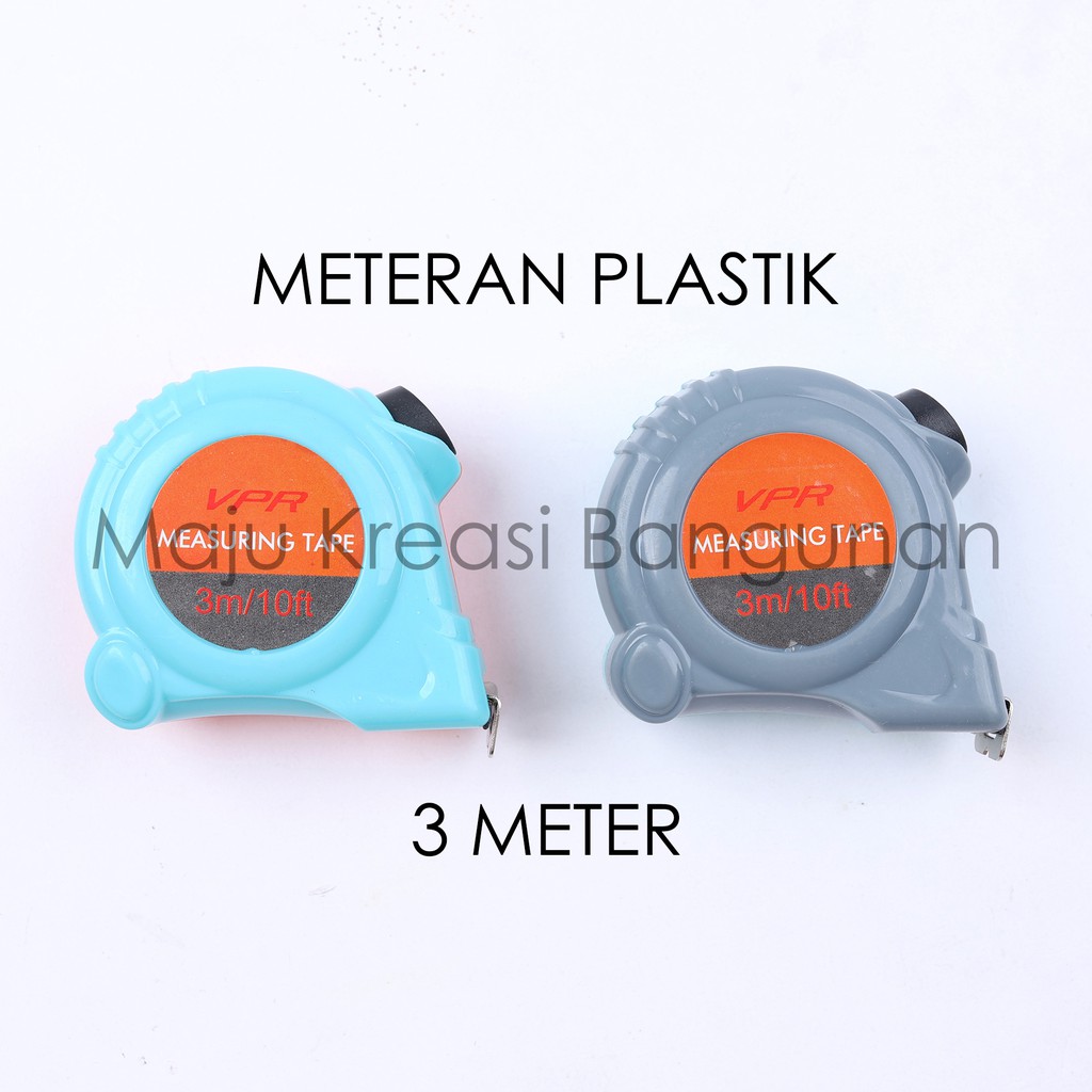 TERMURAH Meteran Plastik Karet 3 Meter Self Stop Lock 3M Measuring Tape 3 M Rol Meter VPR Auto Lock