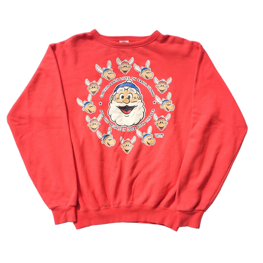 Sweater Captain Santa 1985 Vintage Merah Christmas