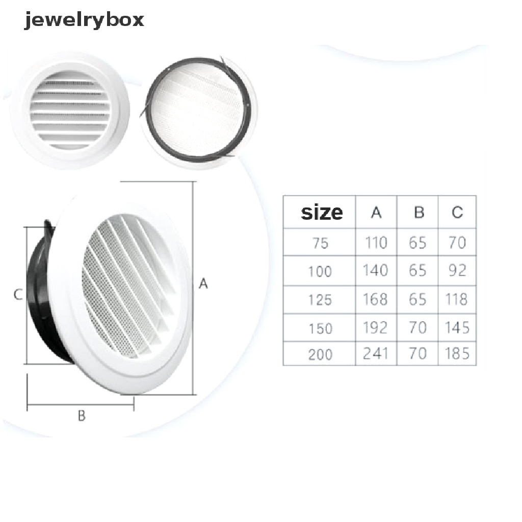 (jewelrybox) Ventilasi Udara Bulat Bahan Plastik Untuk Dinding