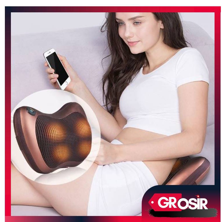 Grosir - 815 Bantal Pijat Massage Pillow Electric / Massage Pillow / Car and Home Massage Pillow