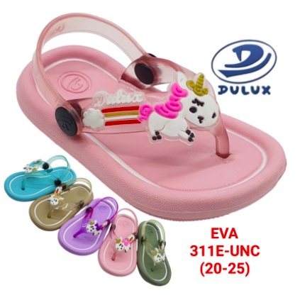 DX-311E-UNC Sandal Jepit Balita Anak Cewek Tali Belakang Motif Unicorn Merek DULUX Ukuran 20-25