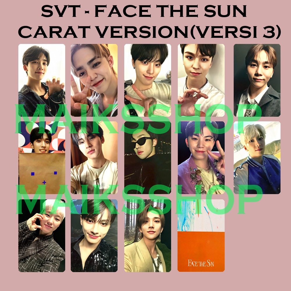 (BISA SATUAN) Seventeen Face The Sun Carat Version Photo card