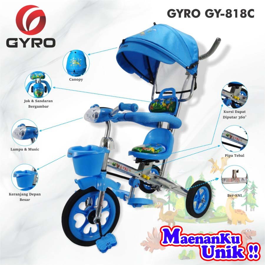 Sepeda Anak - Sepeda Roda Tiga STROLLER GYRO ST GY 818C