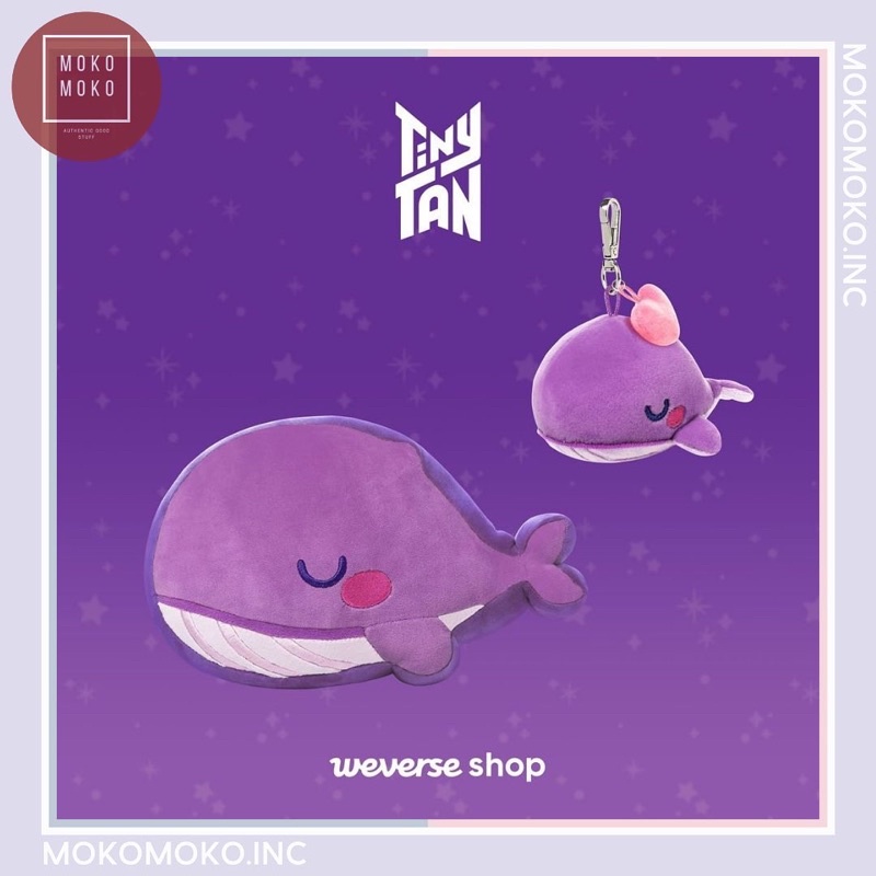 TinyTan Whale Plush Keyring Flat Cushion