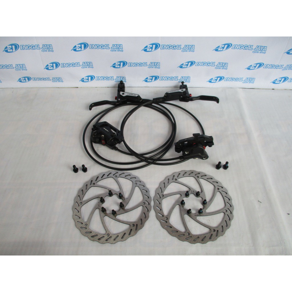 Brake Set Hydraulic Disc Brake Radius Original - Paket Lengkap Rem Hidrolik Sepeda Radius 1 Set Roto