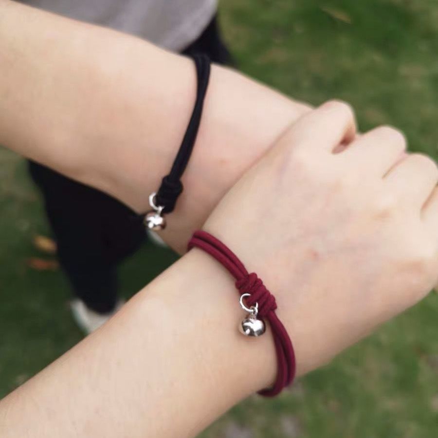 (YUZHU) 2pcs Gelang Couple Sepasang Magnet Menarik Satu Sama Lain Gelang Anyaman Honmei Transportasi Tahun Tali Merah Hadiah Pacar Siswa Untuk Pacar