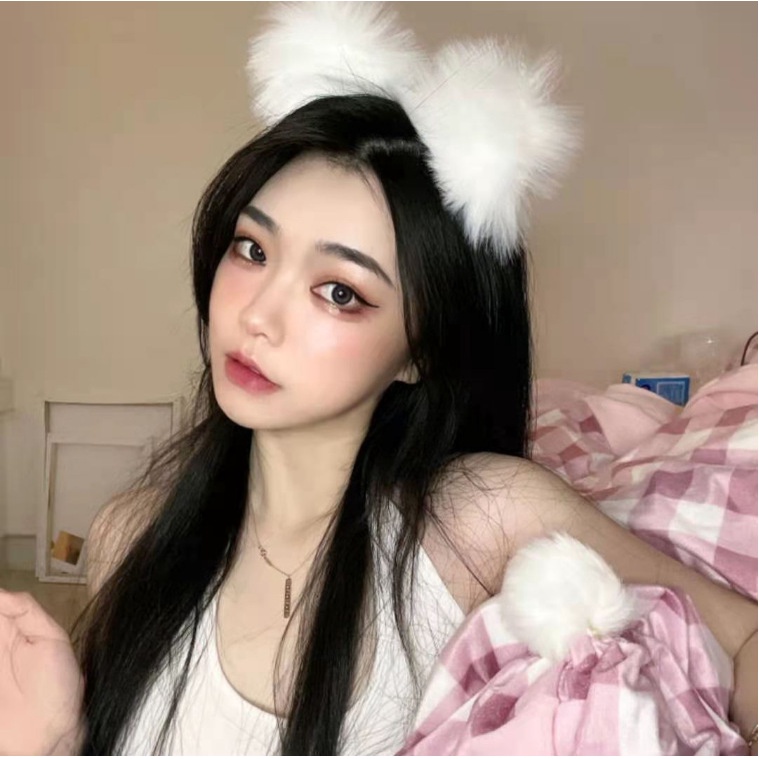 Bando Telinga Bulu Furry Headband Cat Ears  Hair Band 8369