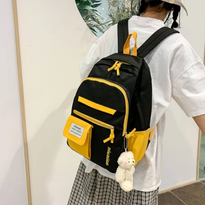 TAS_KITO - BACKPACK KOREA MULTIFUNGSI LEISURE TAS SEKOLAH WANITA KANVAS BACK TO SCHOOL WANITA CEWEK ANAK GADIS REMAJA AESTHETIC WATERPROOF TERBARU 2022 MURAH IMPORT BATAM KEKINIAN-5