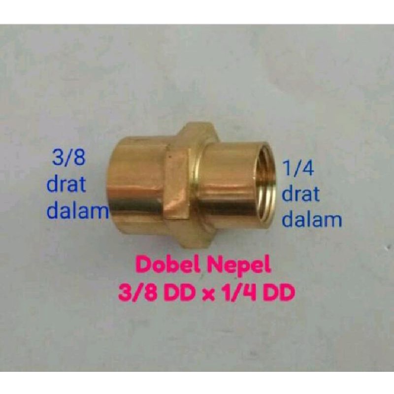 dobel nepel sok drat dalam 3/8 x 1/4 drat dalam
