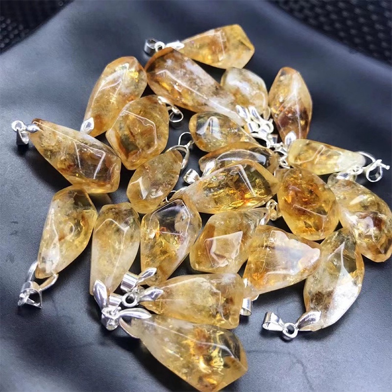 &lt; E2id &amp; &gt; Liontin Batu Kristal Enegry Brazil Citrine Alami DIY