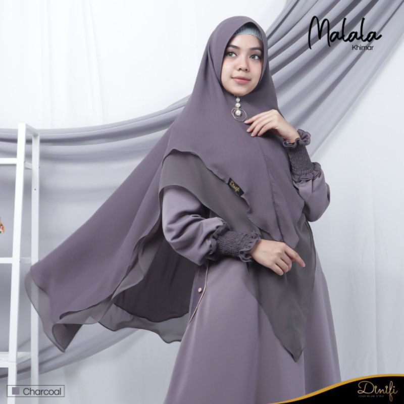 KHIMAR SYARI 2 LAYER KHIMAR MALALA BY MOUZA INDONESIA