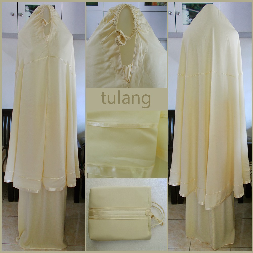 Mukena Bali Traveling|mukena polos|warna Putih Tulang