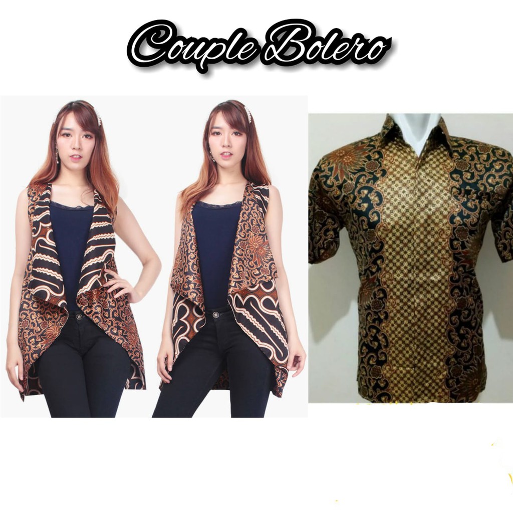 SB Collection Couple Batik Bisni 2in1 Blazer Outer Bolero Dan Kemeja Pendek Pria