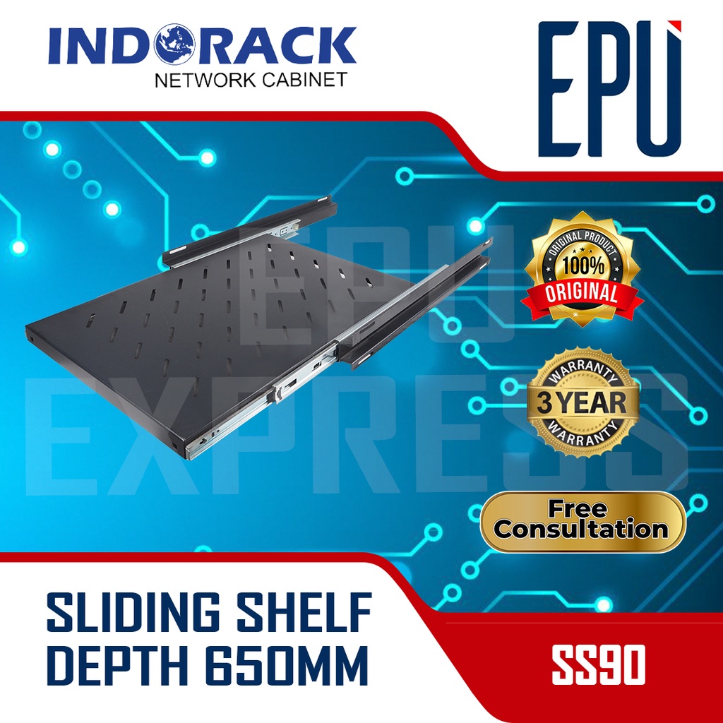 SLIDING SHELF DEPTH 650MM SS90 - RACK ACCESSORIES RAK SERVER INDORACK