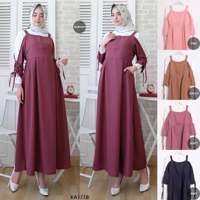 GAMIS CANTIK RESLEEV SERUT FIT TO L PAKAIAN WANITA MUSLIM TERBARU REALPICT TRENDY TERKINI ORIGINAL