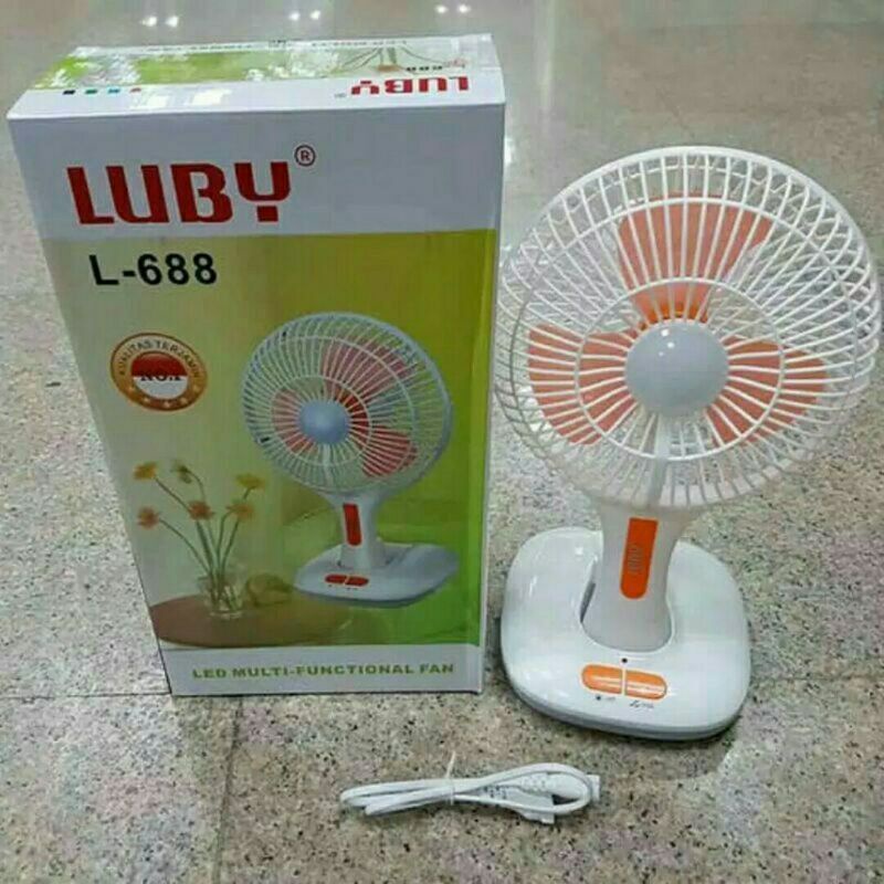 LUBY , L 688  , Kipas Multifungsi Rechargeable , Lampu Darurat